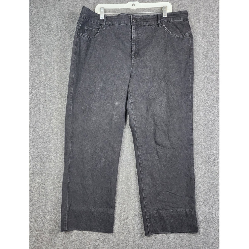 Bandolino Mandie Jeans Mens 22W Faded‎ Black Straight Leg Stretch Denim Hemmed